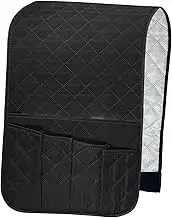 Sofa Arm Chair Organiser Bedside Pocket Multipurpose 2 in 1 Universal Hanging Storage Bag for TV Remote Control Book Glasses, black