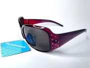 Foster Grant Women's Red oversized Rhinestone frame Sunglasses 100%UVA-UVB