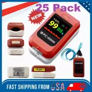 25 Pack Fingertip Pulse Oximeter Blood Oxygen Meter SpO2 PR Heart Rate Monitor