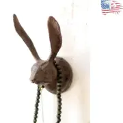 Rustic Cast Iron Rabbit Wall Hook for Decorative Organization - Versatile Design