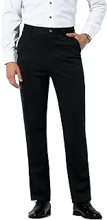 [Casey Kevin] Men's Classic Fit Flat Front Work Dress Pants Stretch Casual Pants Lightweight with Pockets MA4204 1pcs