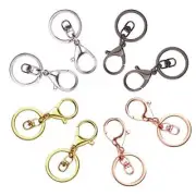 Lobster Clasp Key Chain, Metal Snap Hooks Swivel Trigger Clips with Flat Split