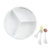 dish 3 1/2" x 8 1/4" dia | spoon 3 3/4" Salsa Guac Queso Triple Tidbit, White
