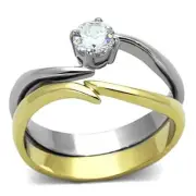 Wedding Rings for Women Engagement Cubic Zirconia Promise Ring Set for Her in Tw