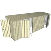 Build-a-Shed 1.5 x 6 x 2m Hinged Door Tunnel Shed With 3 Hinged Side Doors - Cream