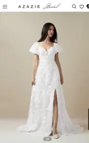 Azazie Vivienne Diamond White Wedding Dress - Size 8 - Brand New With Tags NWT!