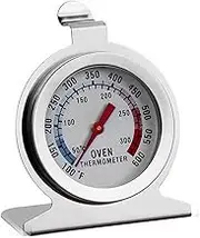 Large Dial Kitchen Cooking Oven Thermometer, Stainless Electric Oven Cooking and Baking in Oven Thermometer for Kitchen Baking 50-300°C/100-600°F, Silver