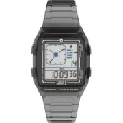 Timex Q Digital LCA 35mm - Gray Translucent Resin - TW2W45000 Digital Watch New