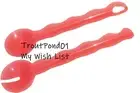 Tupperware Impressions Salad Serving Set Tongs Interlocking Spoons Red