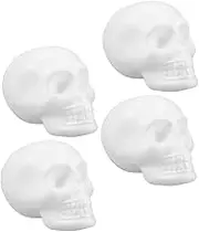 4pcs Foam Skull Halloween Hanging Skulls Halloween Indoor Decorations for Home Floral Arranging Supplies Head Statue Ornaments for Tree Head Ornament Foam White