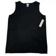 Chicos Knit Tank Top Black Under Shirt Size Medium Stretchy Dressy NEW