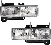 Headlight Assembly with OEM Style Bumper Lights Compatible with 1988-1999 Chevy C/K Silverado Suburban Tahoe Blazer GMC C/K Yukon Headlamps Pickup Truck