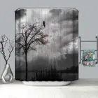 Cloudy Weather Dead Trees3D Shower Curtain Polyester Bathroom Decor Waterproof
