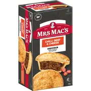 Mrs Mac's Chilli Beef & Cheese Pies 4 pack