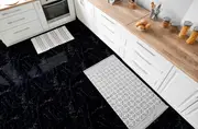 [Namly Design] Floor Tiles Sticker - Black and WhIte pattern / Peel and Stick / 24 pcs