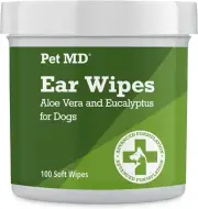 Pet MD - Dog Ear Cleaner Wipes - Otic Cleanser for Dogs to Stop Ear Itching UK