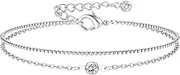 [Diamday] Anklet for Women 925 Sterling Silver Waterproof Anklet Adjustable Women Anklet CZ Layered Bead Tennis Link Anklet Beach Jewellery