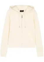 Juicy Couture Classic Robertson Hooded Velour Sweatshirt - Cream - XL (UK16 / XL) XL (UK16 / XL)