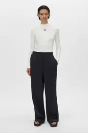 Nora Rib Long Sleeve Top in Soft White - CAMILLA AND MARC® C&M