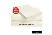 1000TC Cotton Rich Sheet Set Ivory by Accessorize