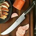 Carving Knife Fork Set Forged Stainless Steel Wood Handle Chef Slicing Beef Cut