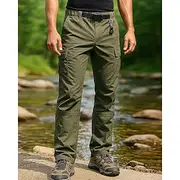 Men's Cargo Pants Hiking Pants Trousers Hiking Rain Pants Outdoor Regular Fit Waterproof Windproof Lightweight Bottoms Pocket Army Green Khaki Camping / Hiking