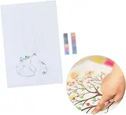 Ciieeo Baby Shower Fingerprint Tree Guest Book Elephant Rabbit Canvas Waterproof Easy to Use Random Style
