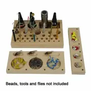 Aventik 3 in 1 Classic Wooden Fly Tying Tool Caddy Fishing Tools Organizer