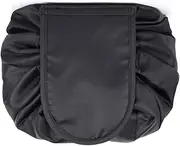 Large Capacity Lazy Makeup Toiletry Bag Drawstring Portable Travel Casual Waterproof Quick Pack Makeup Storage Bag,Cosmetic Bag Printing Drawstring Makeup Storage Bag Drawstring Cosmetic Bag (Black)