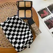 Casopic - Checker Knit Makeup Bag Black & White - One Size