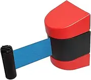 WBGZWCDB Wall Mount Blue Queue Belt Barrier Retractable, Retractable Barrier Belt with ABS Case, Fixed Safety Cordon Barrier for Museum, Factory, Cinema/Tape,Red,5M(16.4FT)