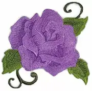 Custom Purple Single Rose Embroidered Iron on/Sew Patch [5" 4"]