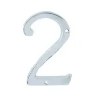 POLISHED CHROME 6" Address HOUSE NUMBER Mailbox Door Number #0,1,2,3,4,5,6,7,8,9
