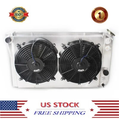 Aluminum 3ROW Radiator&Shroud&2*12"Fan For 84-90 Chevy Corvette/S10 Blazer 82-02 (for: Chevrolet)