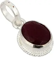 [Akshita gems] 100% Certified 6.25 Ratti Deluxe Quality Natural Natural Ruby Manik Ashtadhatu Silver Plated Pendant/Locket Gemstone by Lab Certified(Top AAA+) Quality, Loose Gemstone, Ruby