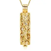 Cremation Cylinder Urn Ashes Necklace for Women Men Tree of Life Vial Cremati...