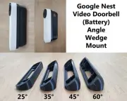 Google Nest Video Doorbell Battery Wedge Angle Mount Bracket Holder 3D Printed