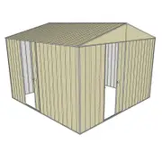 Build-a-Shed 3.0 x 3.0 x 2.3m Gable Single Sliding Side Door Shed - Cream