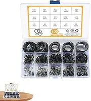 Retaining Rings, C-Type Internal Retaining Ring, External Retaining Clips with Storage Box, 15 Sizes Carbon Steel Bearing C-type Retaining Ring