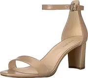 [NINE WEST] Women's Pruce Heeled Sandal, Natural Leather