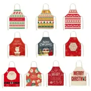 Christmas Decoration Santa Sleeveless Apron Linen Kitchen Aprons for Women
