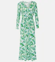 [Diane von Furstenberg] Diane von Furstenberg Timmy printed midi dress AU 6 green