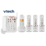Vtech Careline Amplified Corded 4 Cordless Phone Big Button Photo Dial 90db Loud
