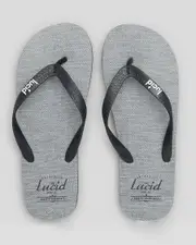 [Lucid] Lucid Men's Wedge Flip Flops Slippers in Grey/Textile Size 11 11 Grey/Textile