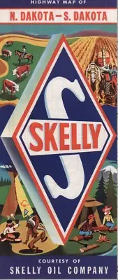 1960 Skelly Road Map: North Dakota South Dakota NOS