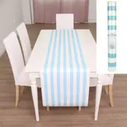 Light Blue and White Paper Table Runner