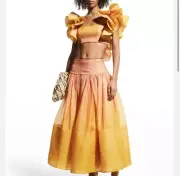 Zimmermann Postcard Ombre Ruffle Orange Crop Top Size 2 (Zimmermann Size M)