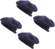 [VALICLUD] 4pcs Girls Beret Hat Knitted Beret for Women Korean Fashion Wide Brim Hat Handmade Soft Warm Cap Unisex Accessory