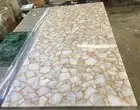 White Agate Dining Table Top Slab For Kitchen And Bar Countertop Geode Decors
