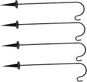 Totority 4 Pcs Stylish Shepherds Hook Durable Lantern Holder for Outdoor Use Rustic Garden Decor Easy to Install Plant Hanger for Flower Pots and Solar Lights